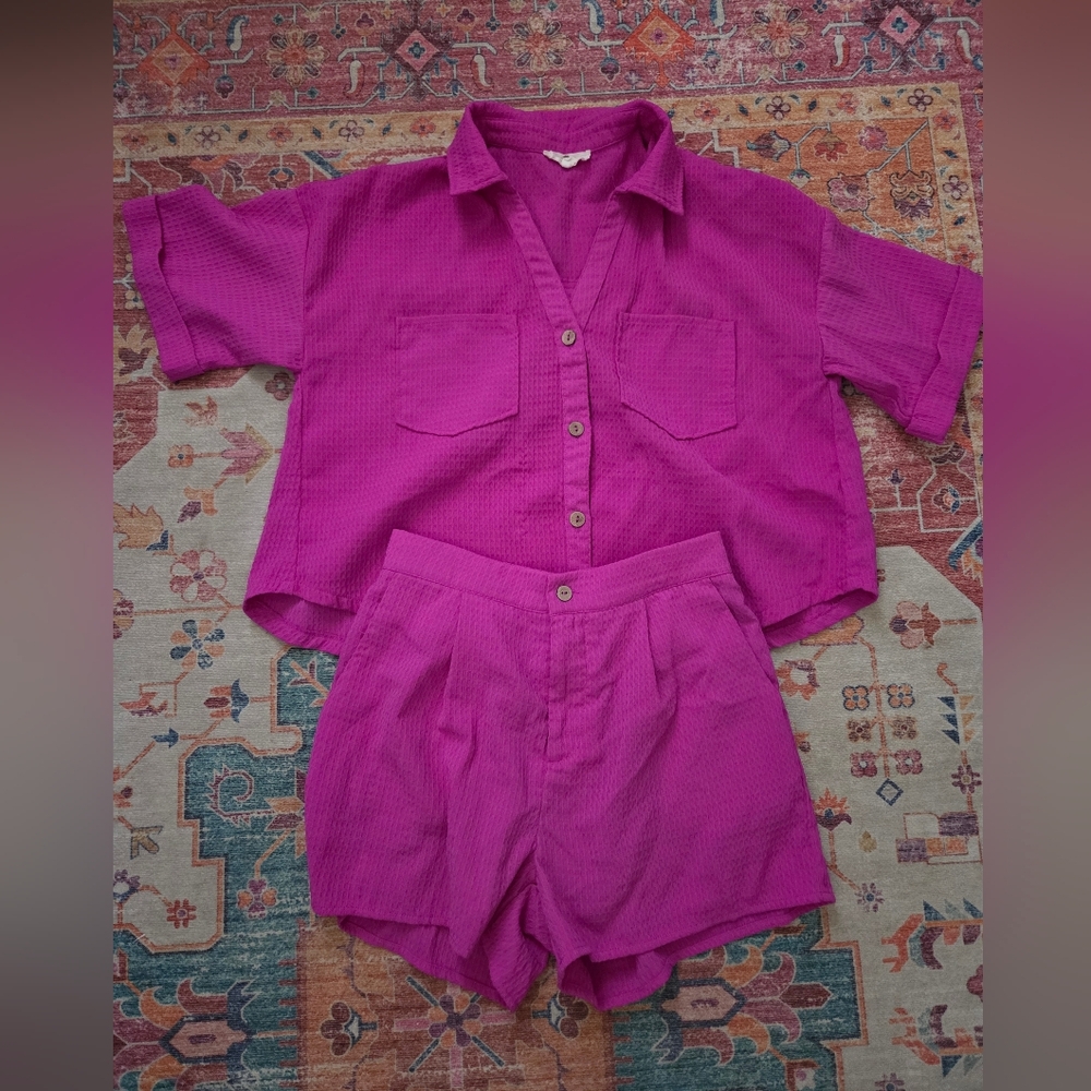 Entro Fuchsia Textured Top